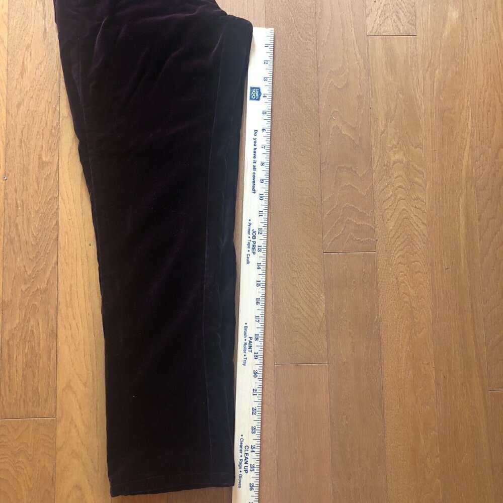 Vtg Ralph Lauren Maroon Velvet Straight Leg Pants Jeans Size 4 - Picture 8 of 10